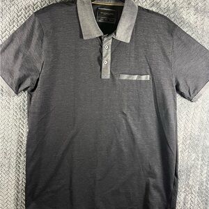 Denim And Flower Ricky Singh Men’s Black Stone Washed Polo Cotton Blend XL